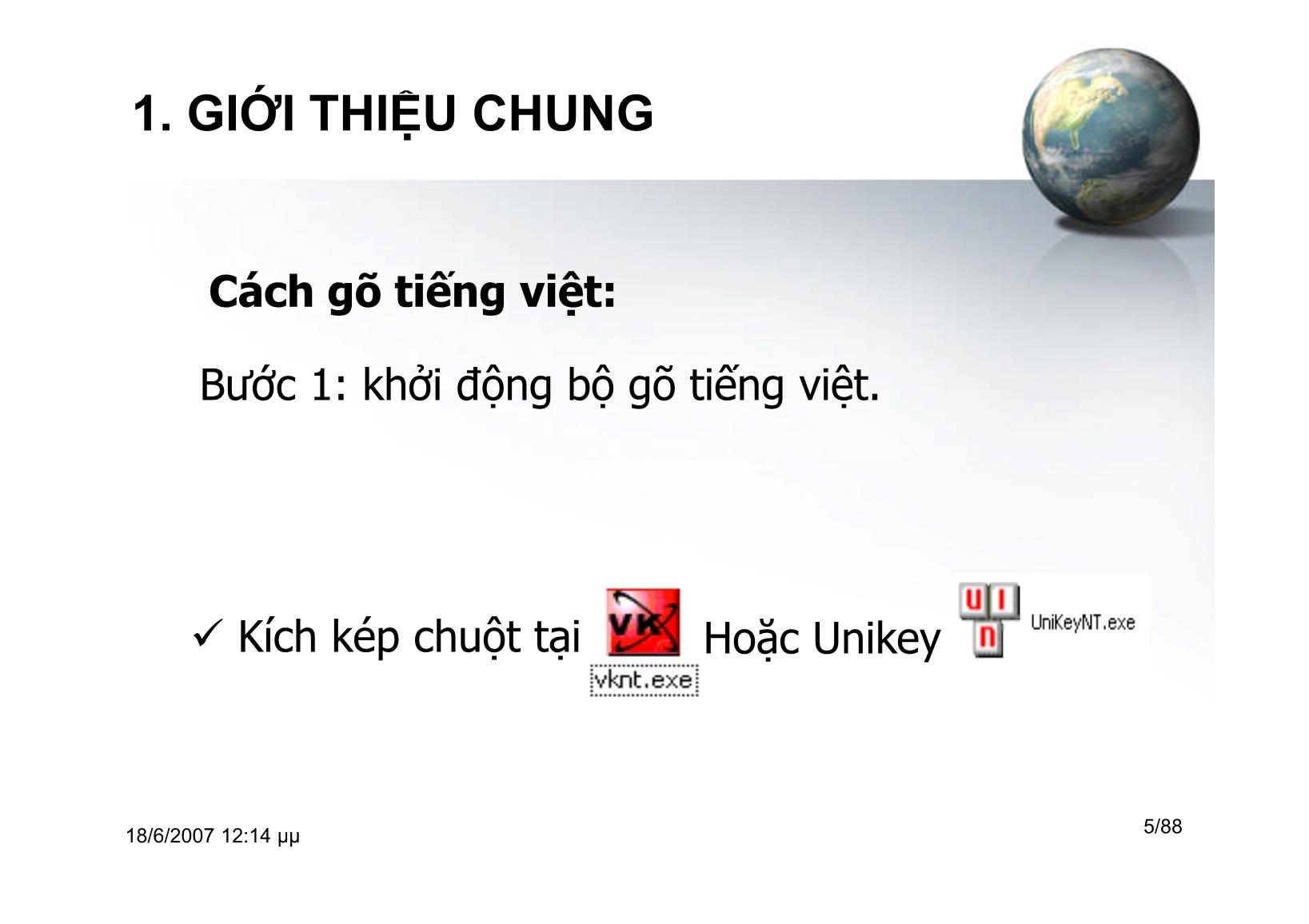 Bài giảng Tin học ứng dụng - Chương II: Soạn thảo văn bản - Hà Văn Sang trang 5