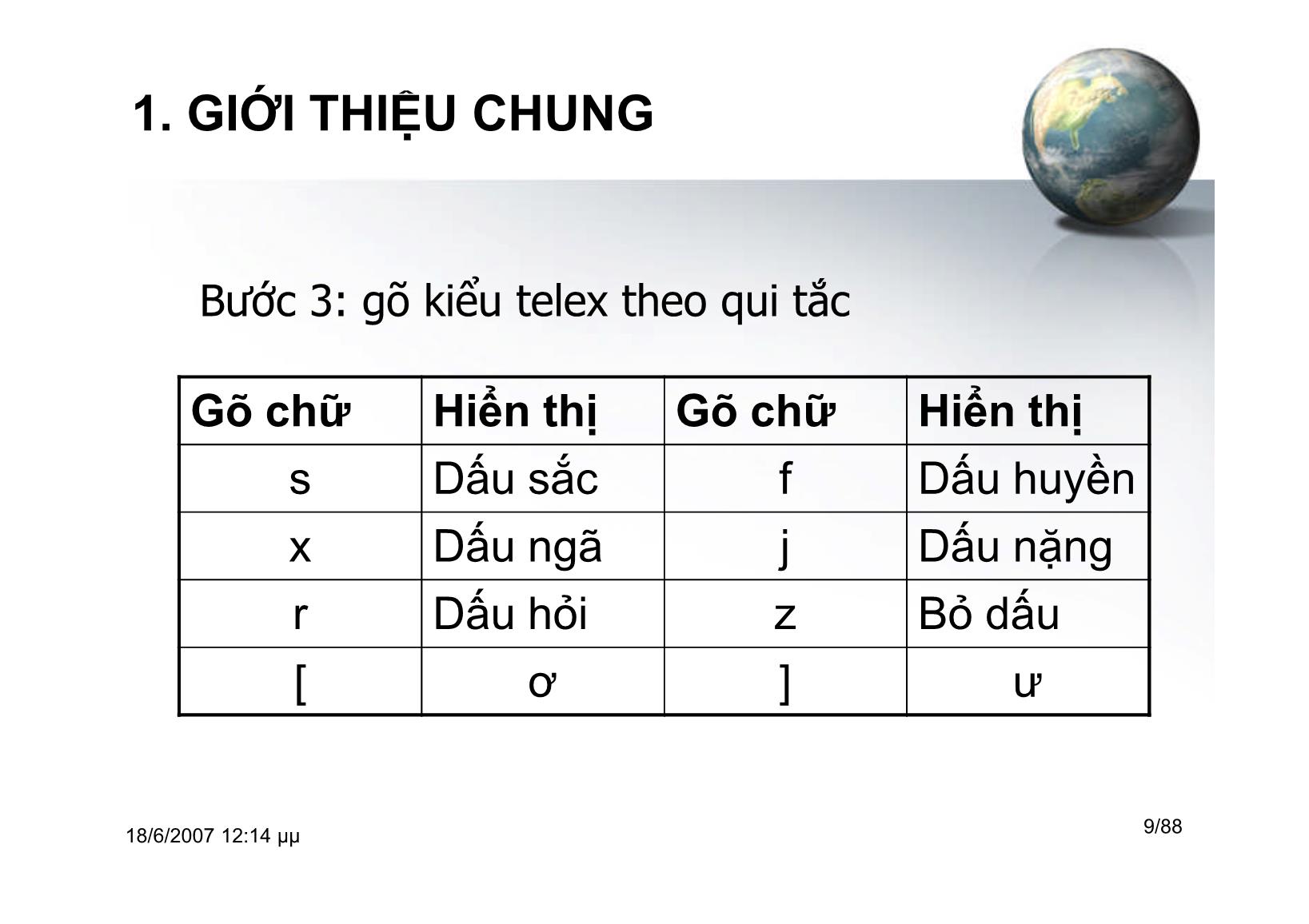 Bài giảng Tin học ứng dụng - Chương II: Soạn thảo văn bản - Hà Văn Sang trang 9