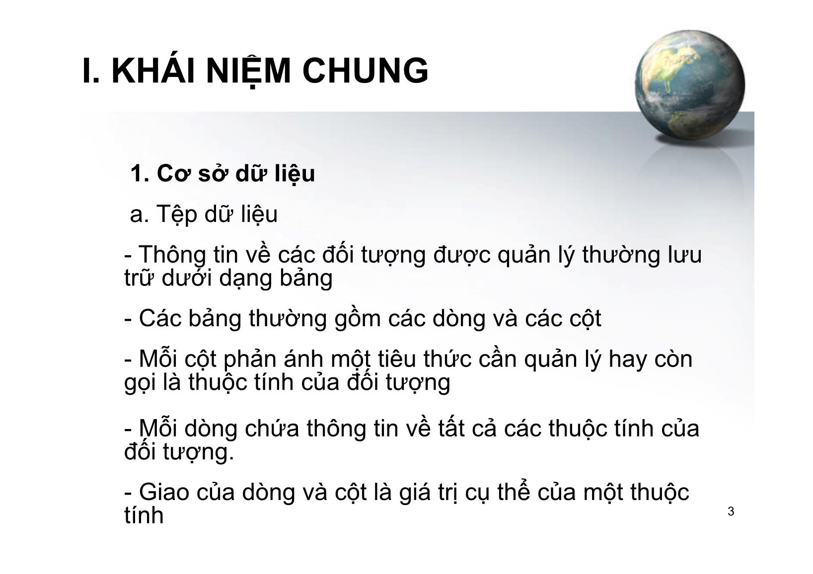 Bài giảng Tin học ứng dụng - Chương IV: Hệ quản trị cơ sở dữ liệu Foxpro - Hà Văn Sang trang 3