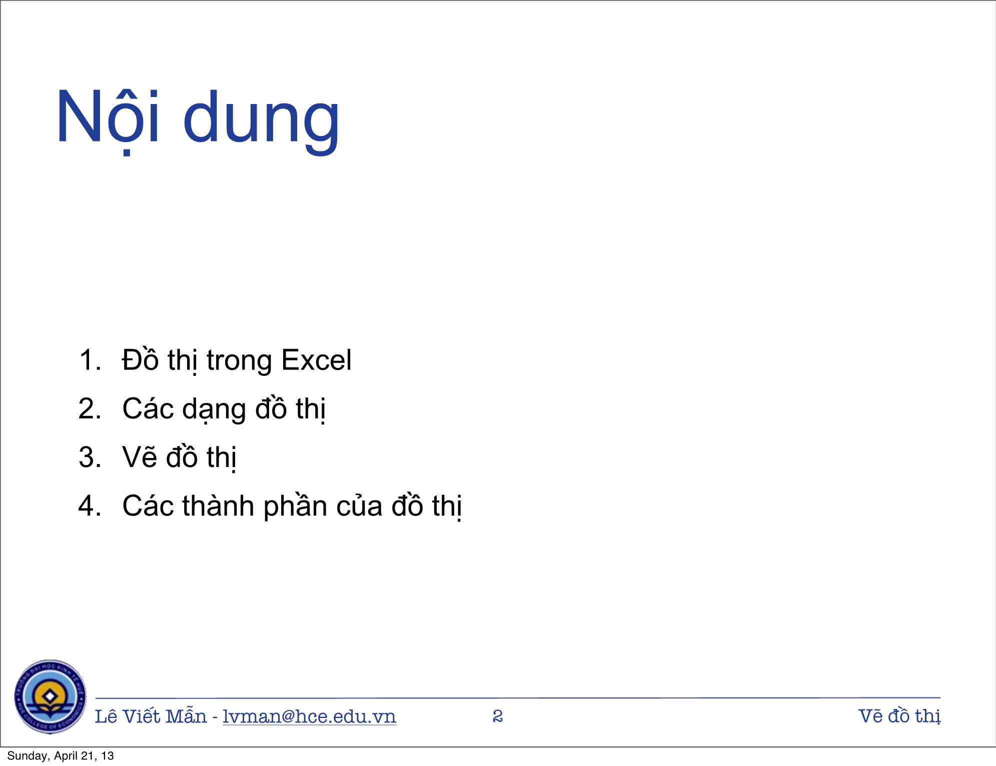 Bài giảng Tin học ứng dụng nâng cao - Bài: Vẽ đồ thị - Lê Viết Mẫn trang 2