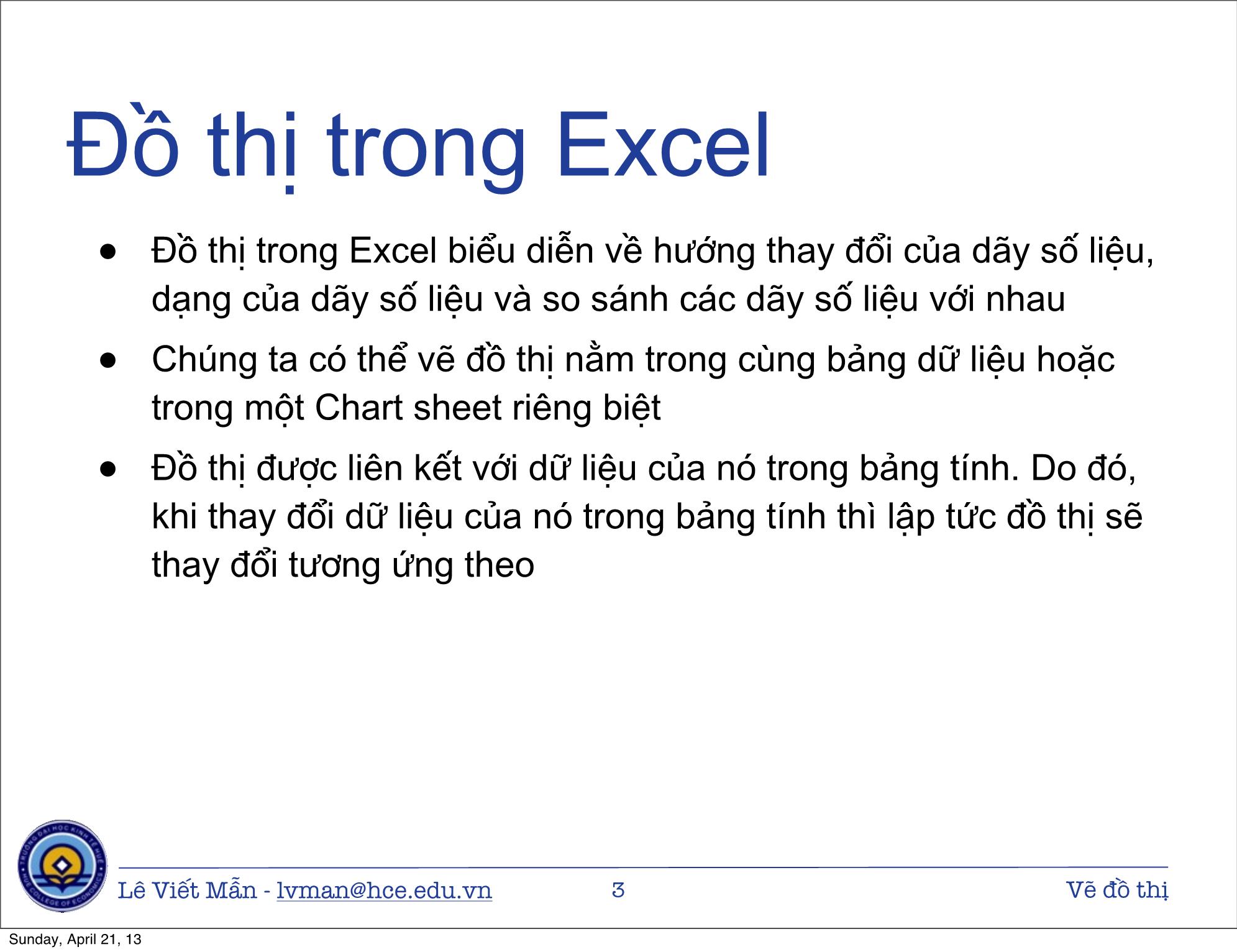 Bài giảng Tin học ứng dụng nâng cao - Bài: Vẽ đồ thị - Lê Viết Mẫn trang 3