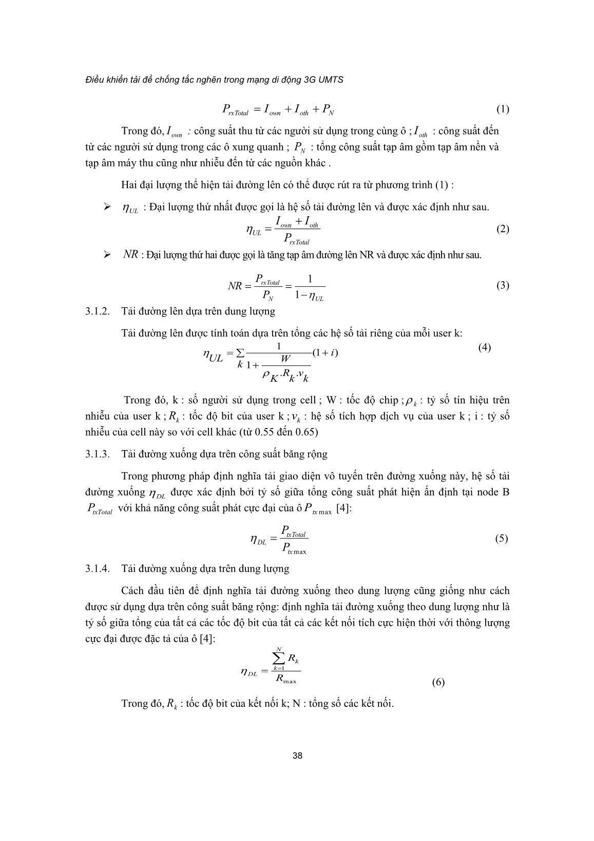 Điều khiển tải để chống tắc nghẽn trong mạng di động 3G UMTS trang 4