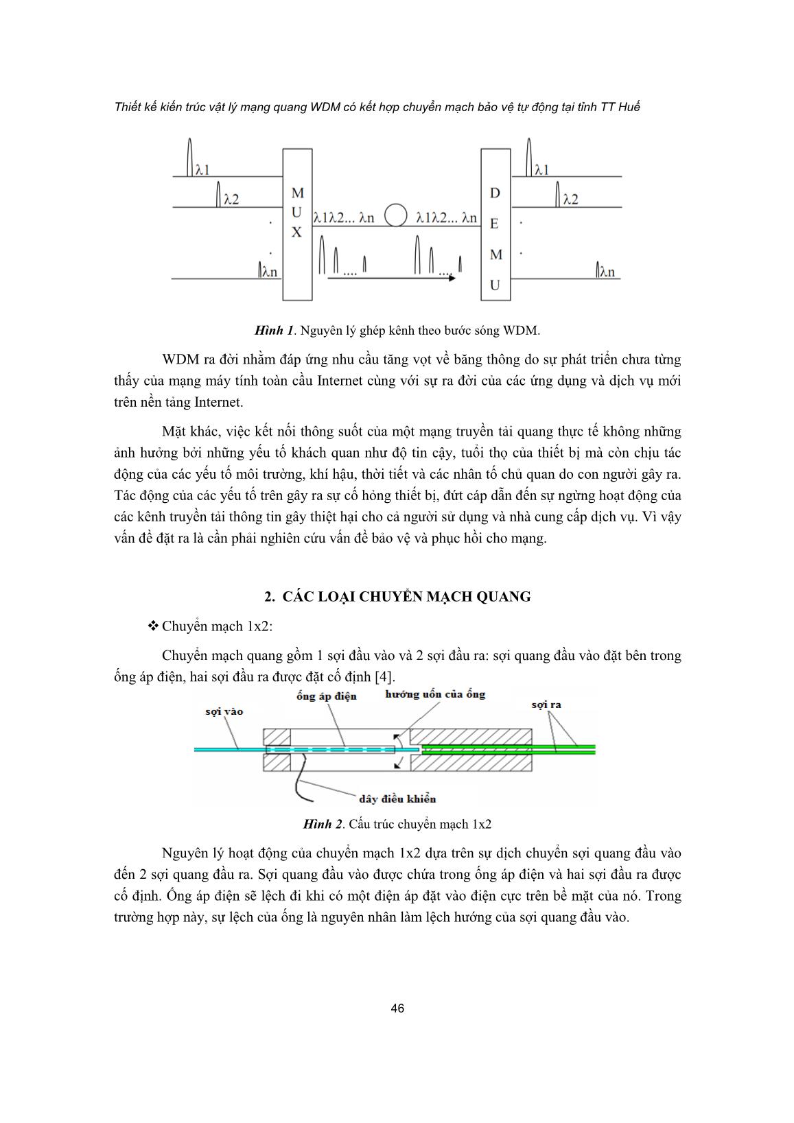 Thiết kế kiến trúc vật lý mạng quang WDM có kết hợp chuyển mạch bảo vệ tự động tại tỉnh Thừa Thiên Huế trang 2