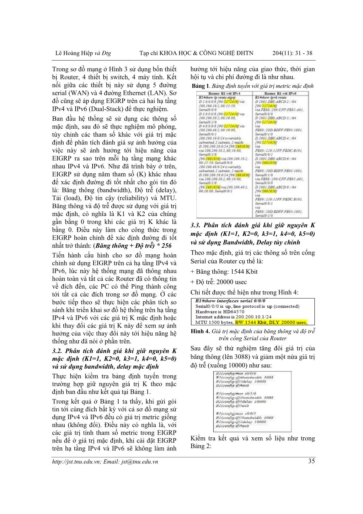 Nghiên cứu sự ảnh hưởng của băng thông và độ trễ tới hiệu năng của giao thức Enhanced Interior Gateway Routing Protocol trong mạng IPV4 và IPV6 trang 5