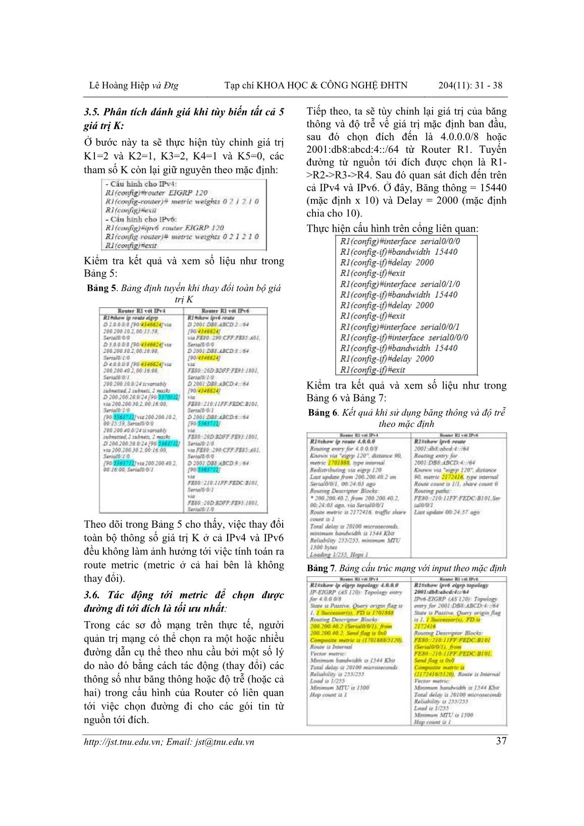 Nghiên cứu sự ảnh hưởng của băng thông và độ trễ tới hiệu năng của giao thức Enhanced Interior Gateway Routing Protocol trong mạng IPV4 và IPV6 trang 7