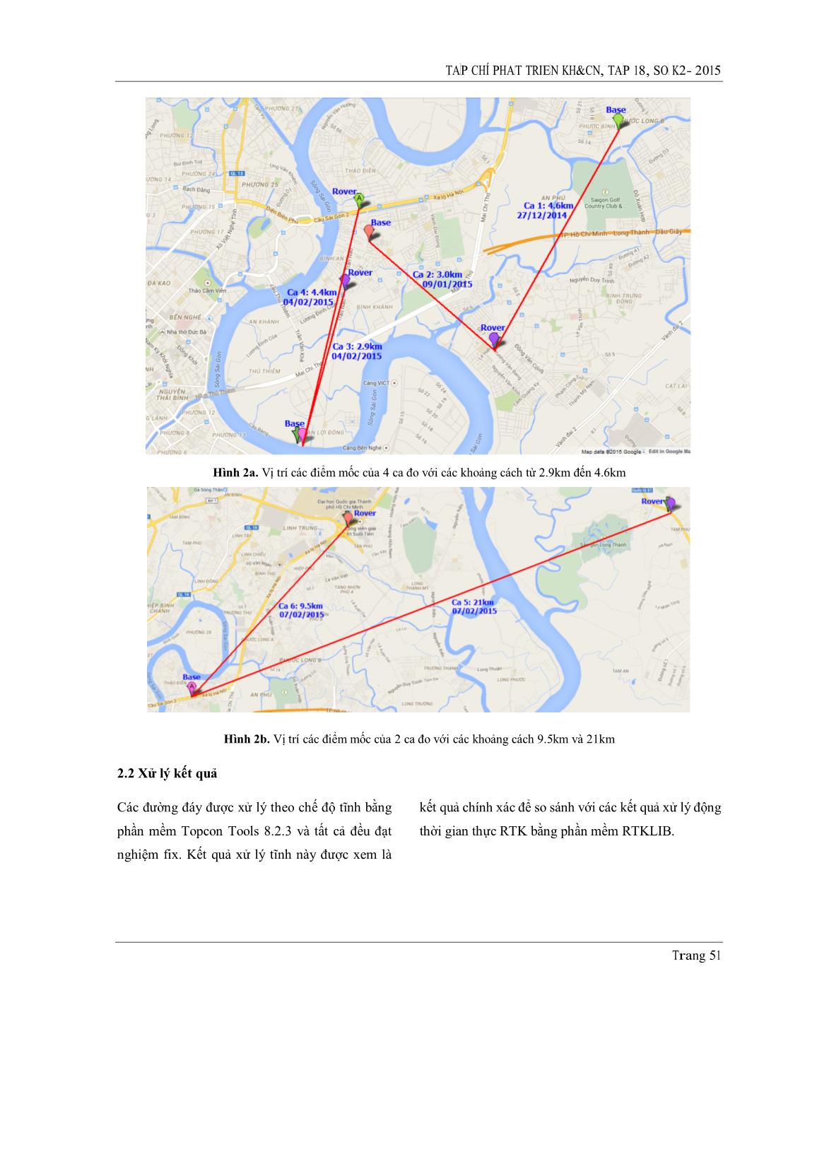 Một số kết quả thực nghiệm của hệ thống định vị GPS RTK sử dụng mạng lưới viễn thông di động 3G và Internet trang 4
