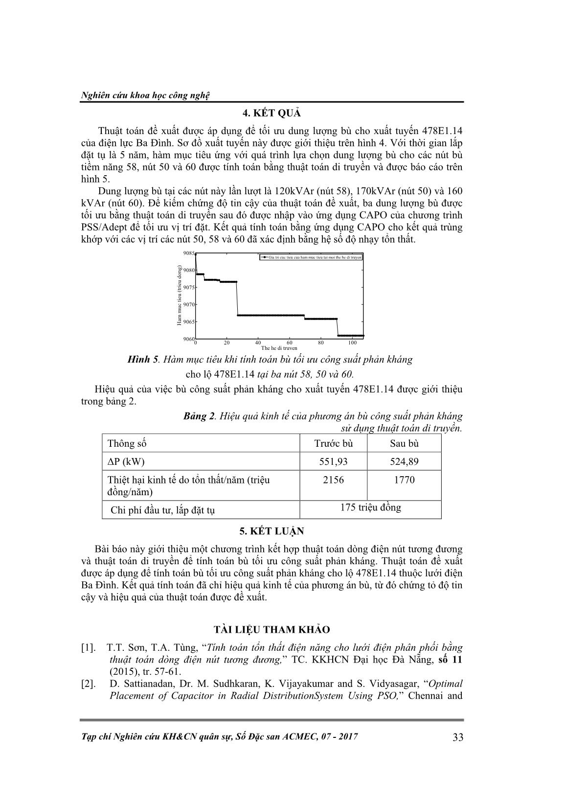 Bù tối ưu công suất phản kháng sử dụng thuật toán dòng điện nút tương đương và thuật toán di truyền trang 7