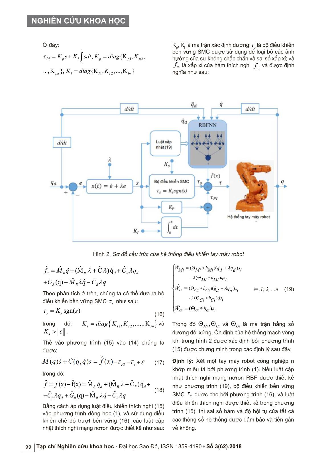 Thiết kế bộ điều khiển thích nghi trượt bền vững bám theo quỹ đạo trên cơ sở mạng nơron cho hệ thống tay máy robot trang 4