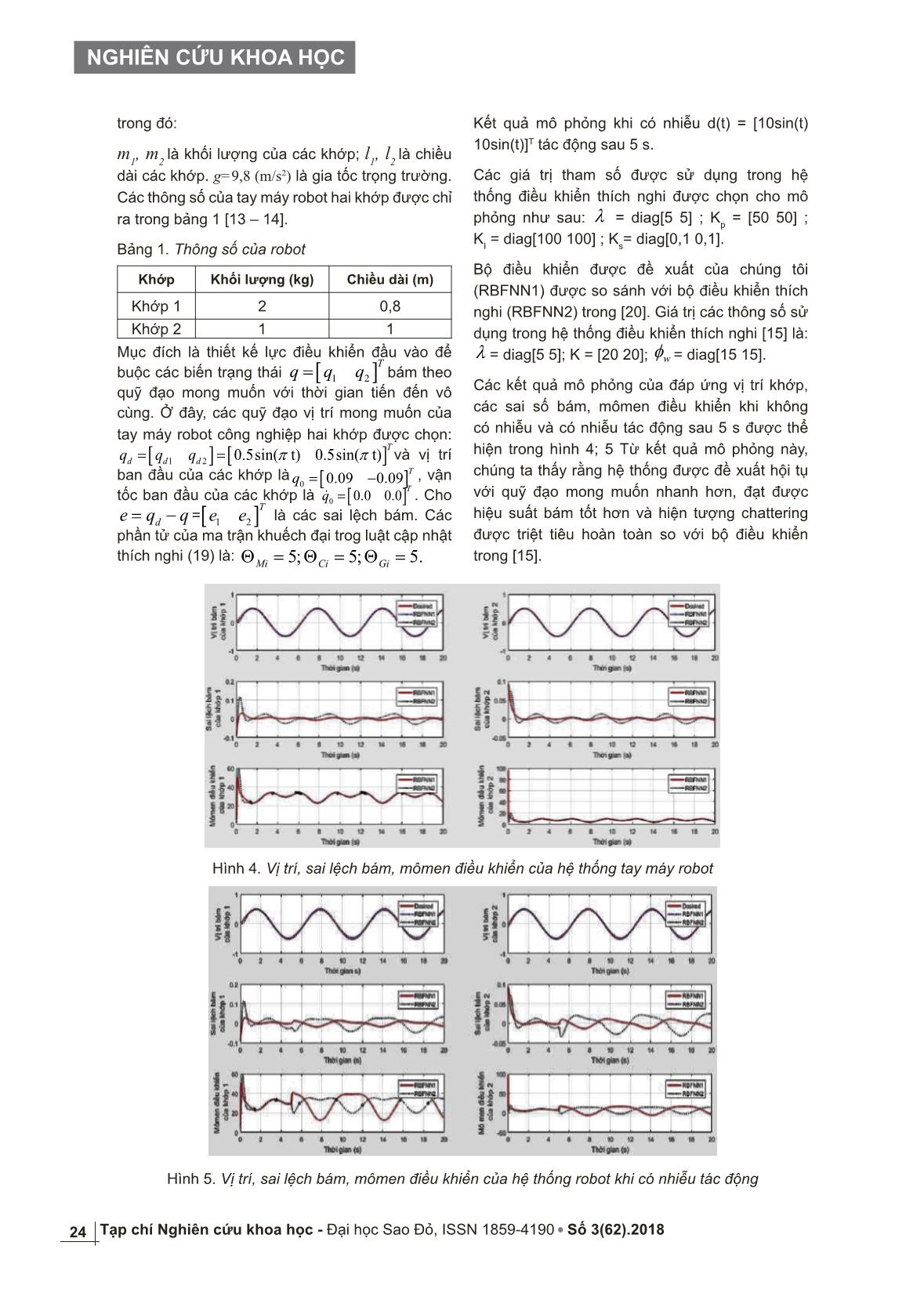Thiết kế bộ điều khiển thích nghi trượt bền vững bám theo quỹ đạo trên cơ sở mạng nơron cho hệ thống tay máy robot trang 6