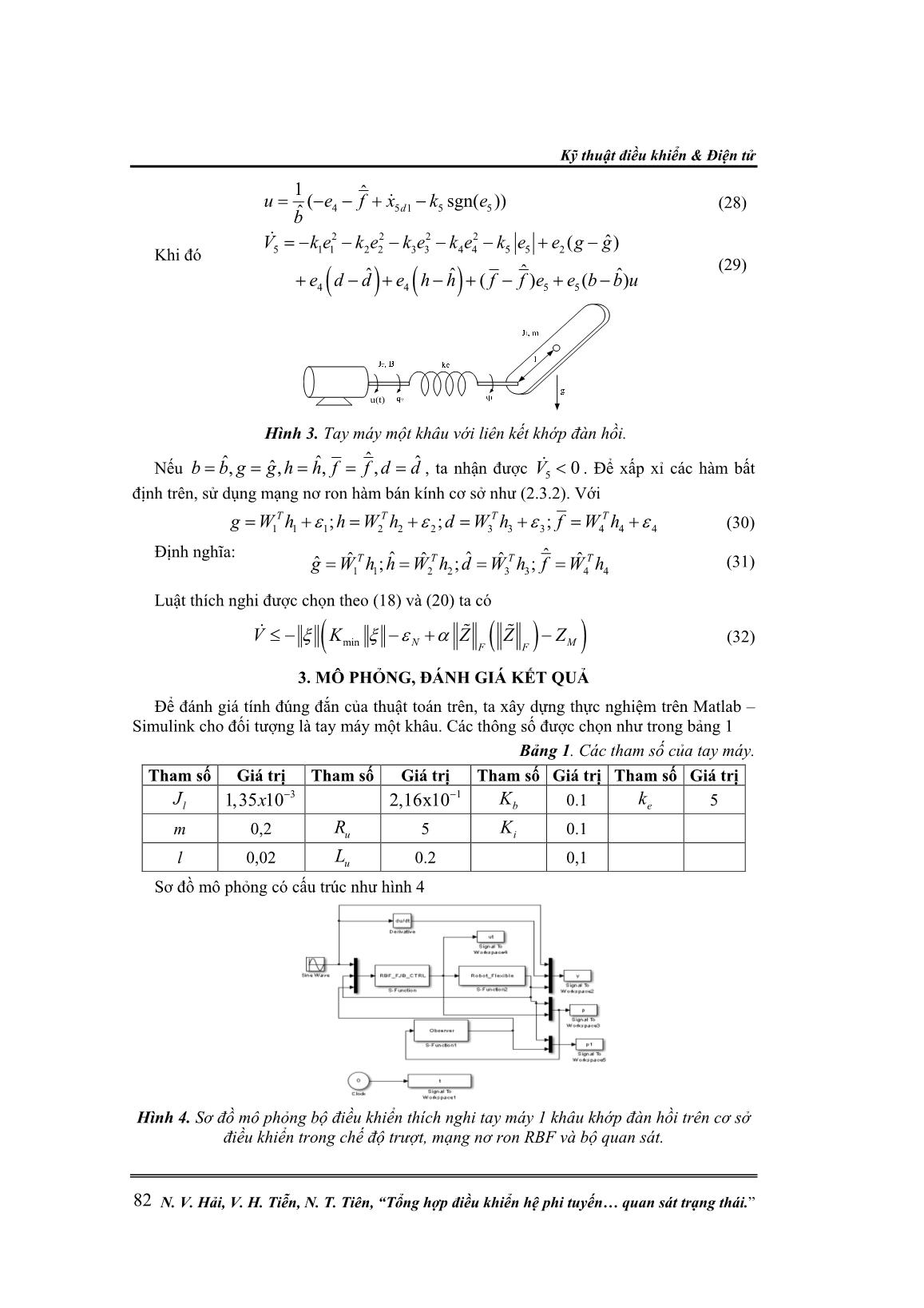 Tổng hợp điều khiển hệ phi tuyến trên cơ sở ứng dụng phương pháp Backstepping – trượt kết hợp với sử dụng mạng nơ-ron hàm bán kính cơ sở và bộ quan sát trạng thái trang 6