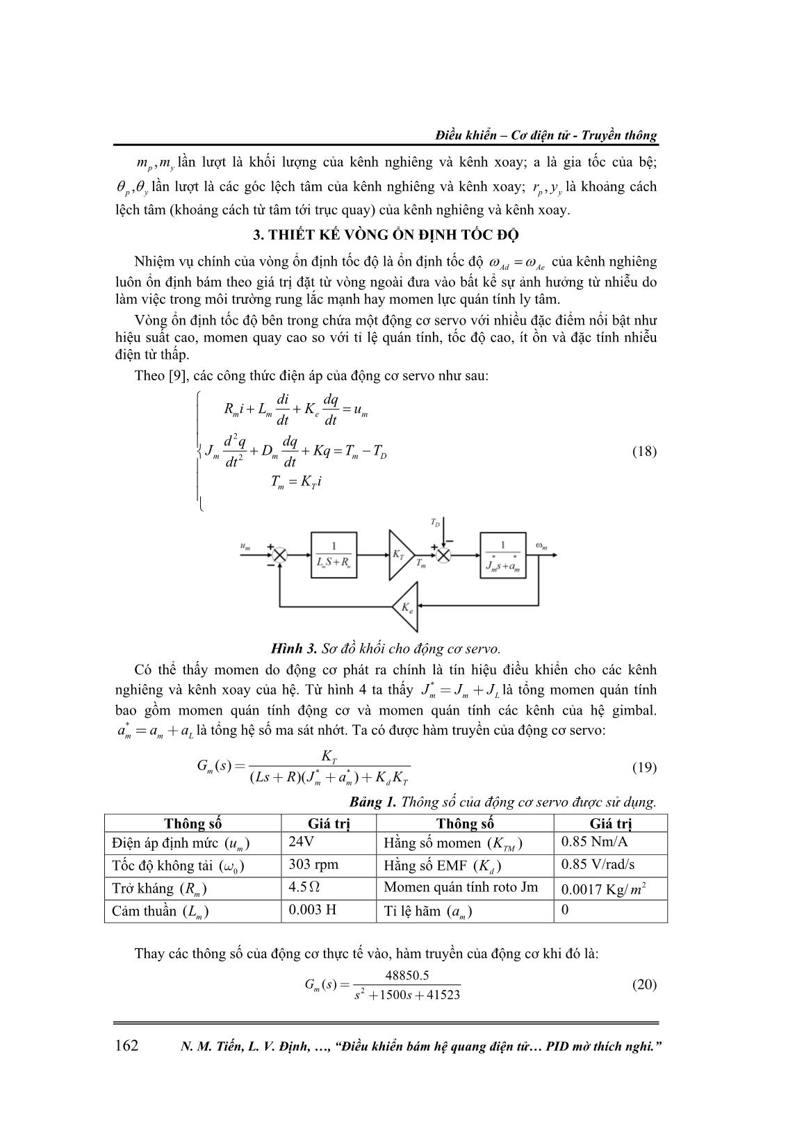 Điều khiển bám hệ quang điện tử trong môi trường rung lắc sử dụng bộ điều khiển pid mờ thích nghi trang 5