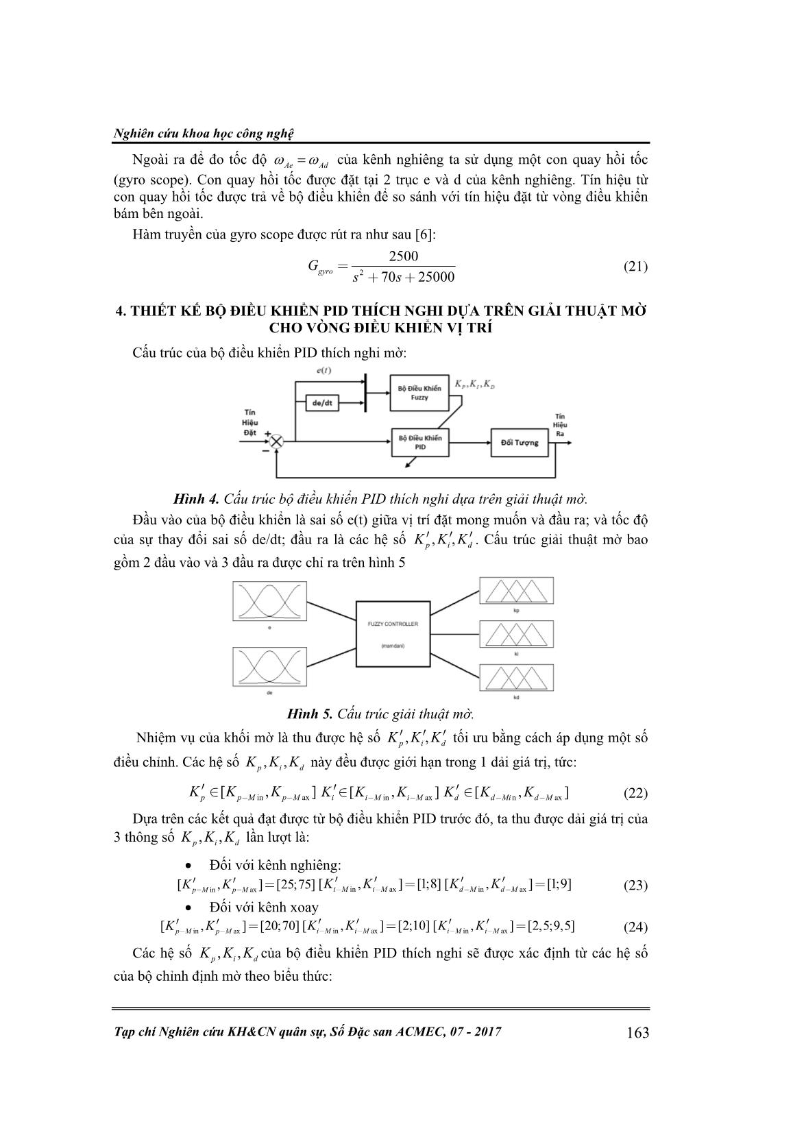 Điều khiển bám hệ quang điện tử trong môi trường rung lắc sử dụng bộ điều khiển pid mờ thích nghi trang 6