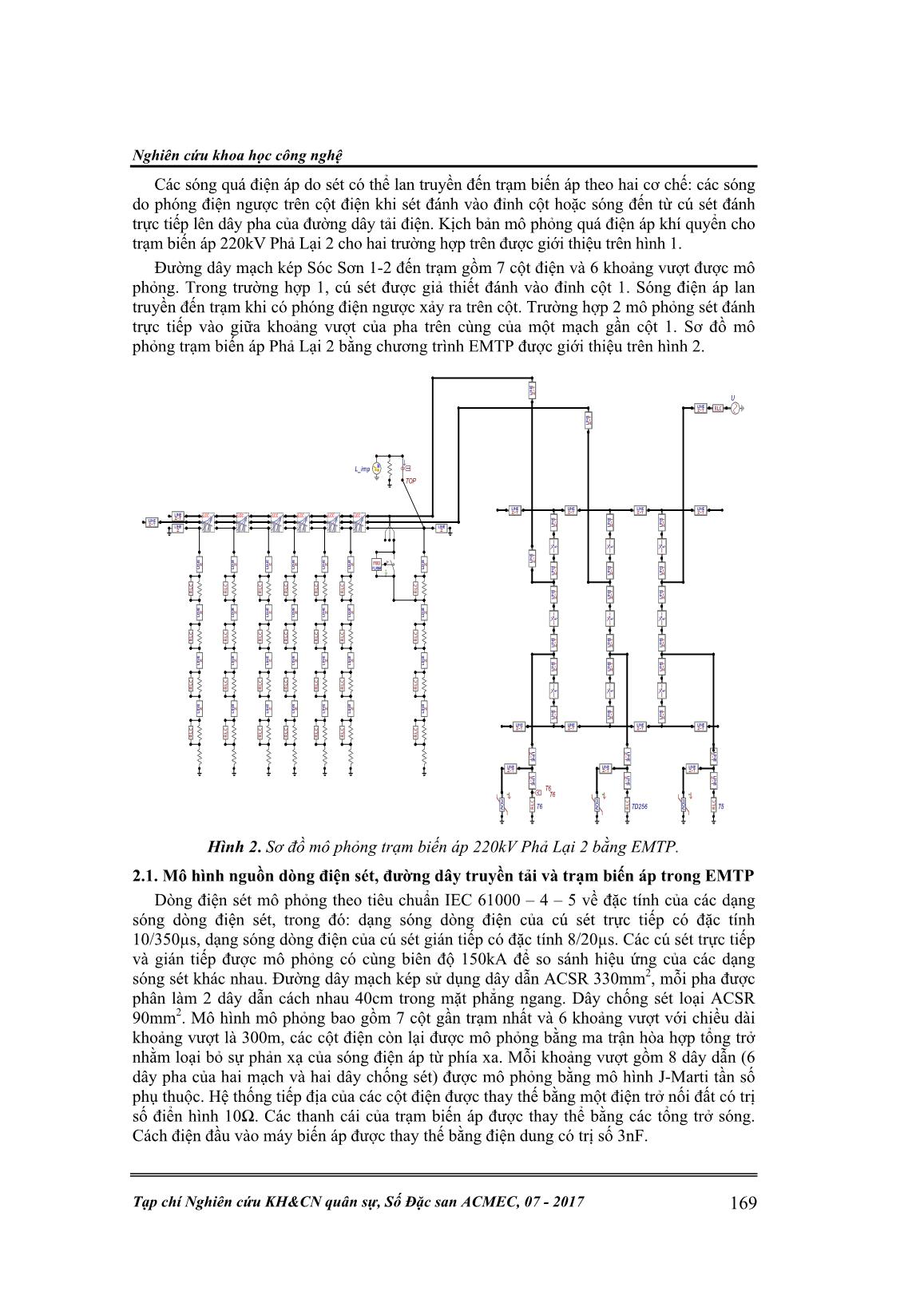 Tính toán lựa chọn số lượng và vị trí đặt chống sét van cho trạm biến áp 220Kv Phả Lại 2 bằng EMTP trang 2
