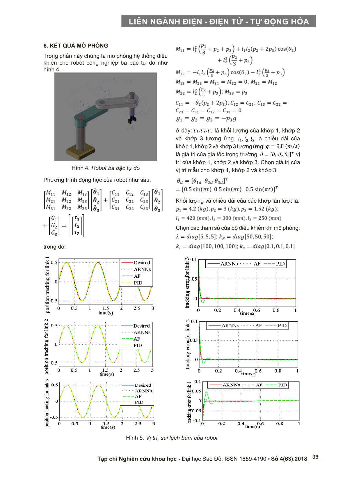 Thiết kế bộ điều khiển thích nghi trượt bền vững sử dụng mạng nơron cho robot công nghiệp trang 5