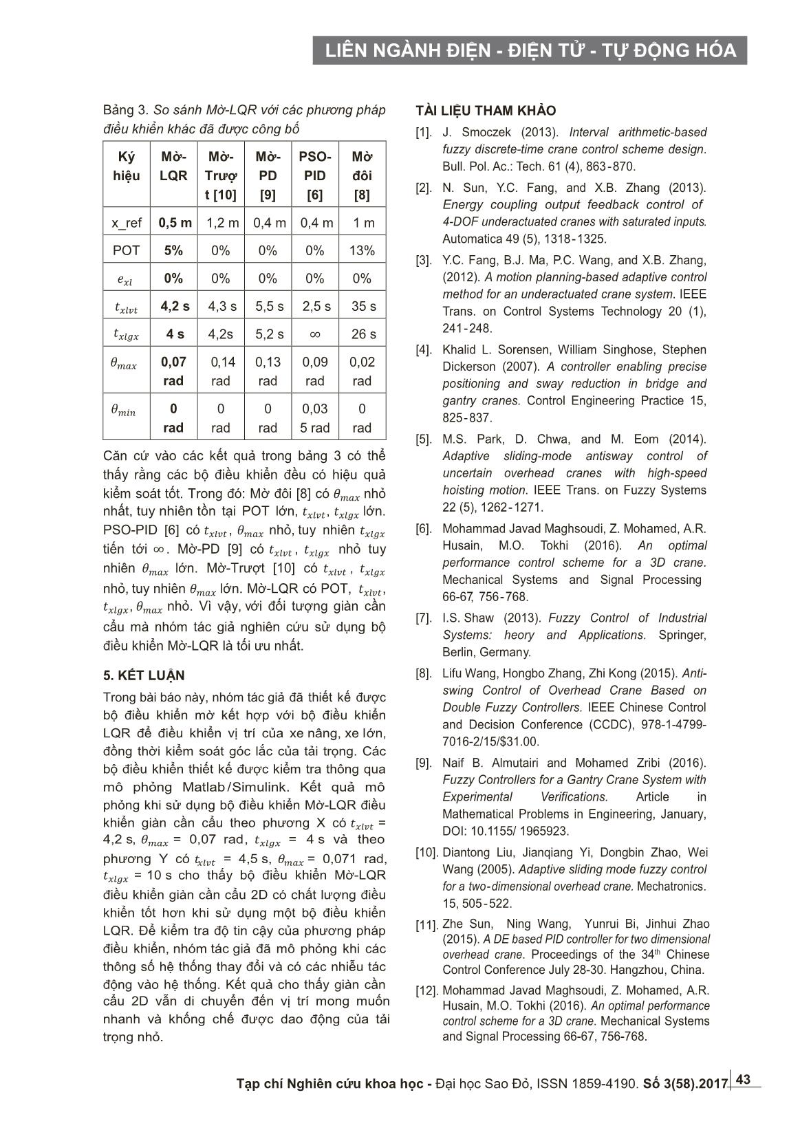 Thiết kế bộ điều khiển mờ kết hợp với bộ điều khiển LQR điều khiển giàn cần cẩu 2D trang 8