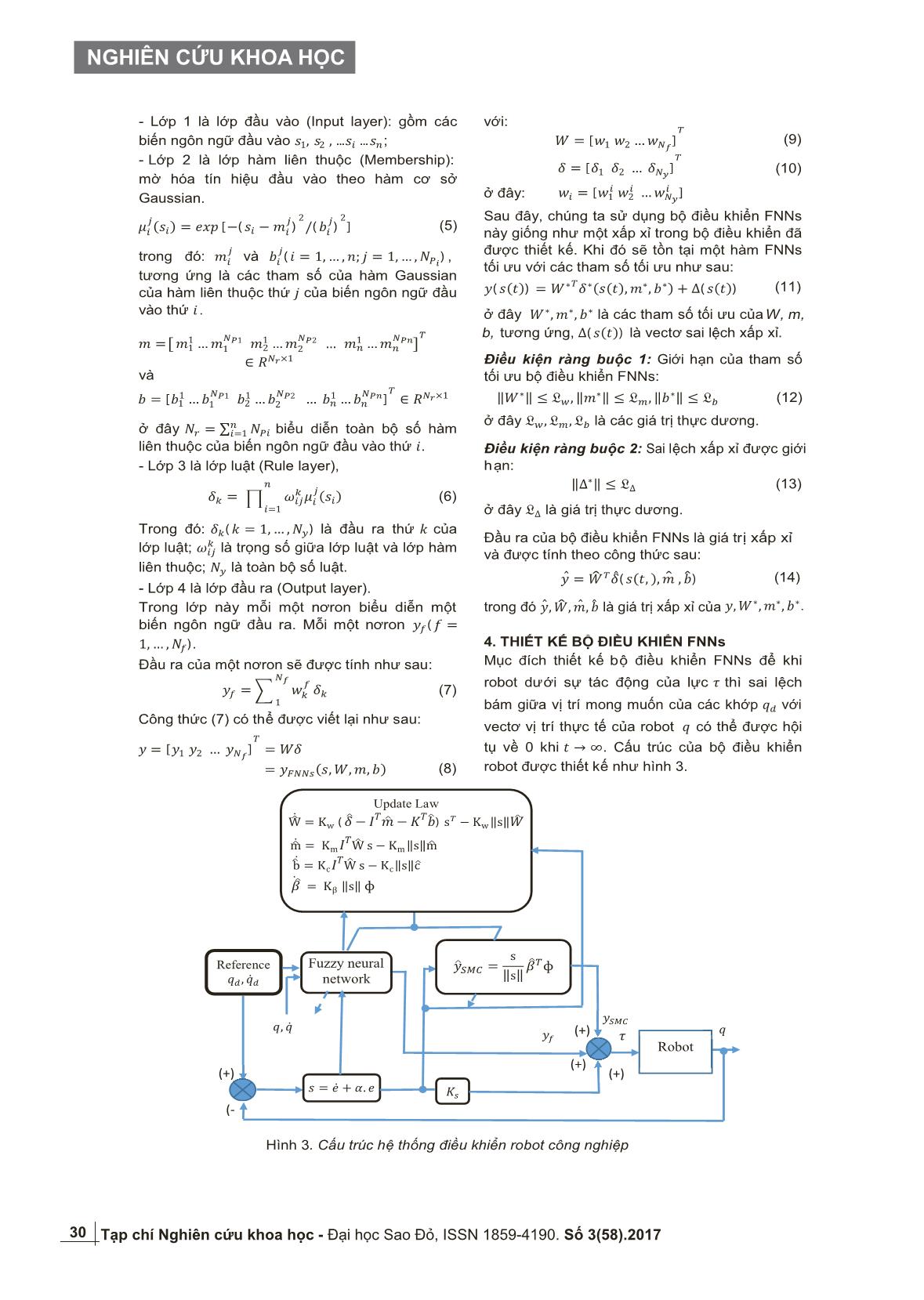 Thiết kế bộ điều khiển thích nghi trượt bền vững trên cơ sở mờ nơron cho robot công nghiệp trang 3