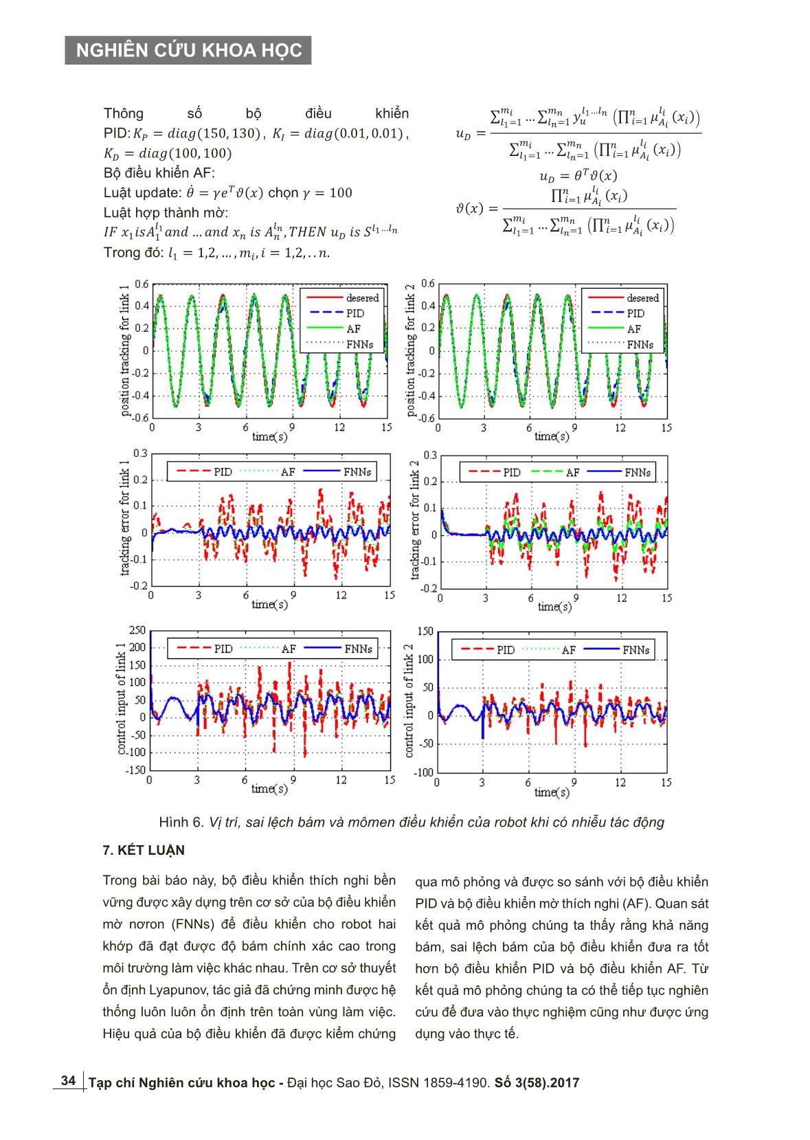 Thiết kế bộ điều khiển thích nghi trượt bền vững trên cơ sở mờ nơron cho robot công nghiệp trang 7