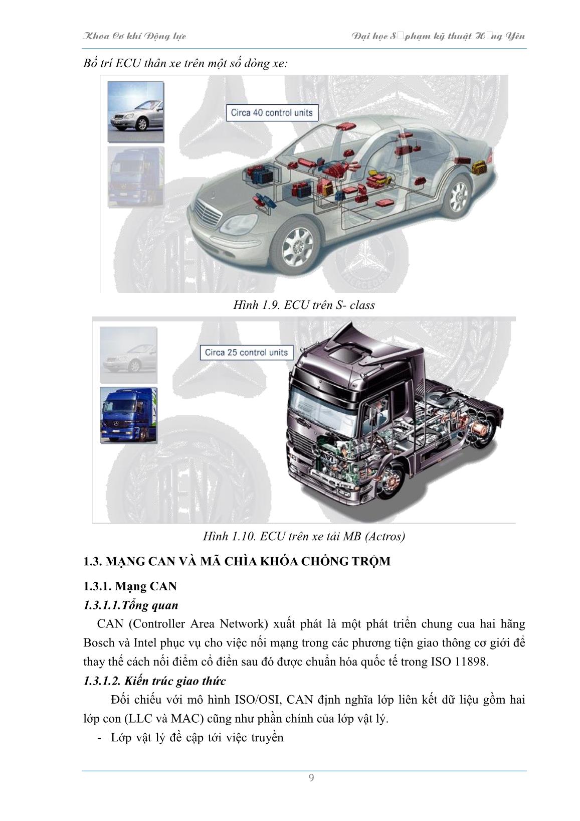Bài giảng Hệ thống điện thân xe và điều khiển tự động trên ôtô - Trường Đại học Sư phạm Kỹ thuật Hưng Yên trang 10