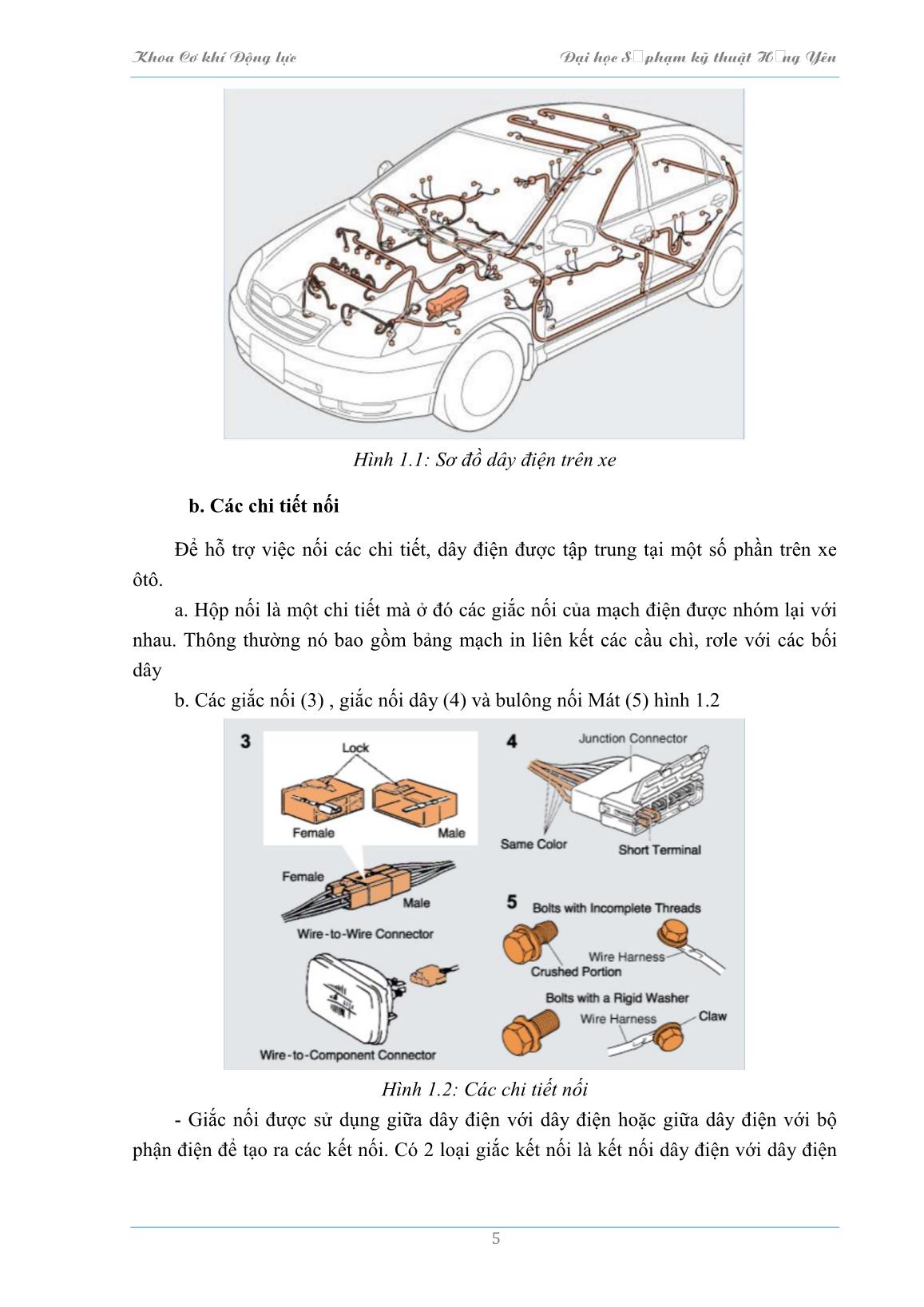 Bài giảng Hệ thống điện thân xe và điều khiển tự động trên ôtô - Trường Đại học Sư phạm Kỹ thuật Hưng Yên trang 6