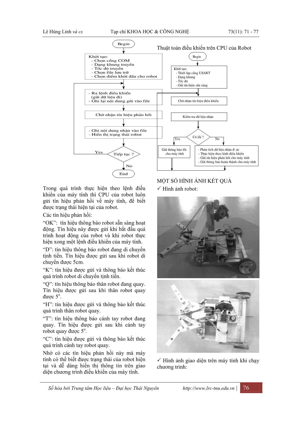 Mô hình robot điều khiển từ xa bằng máy tính thông qua sóng radio trang 6