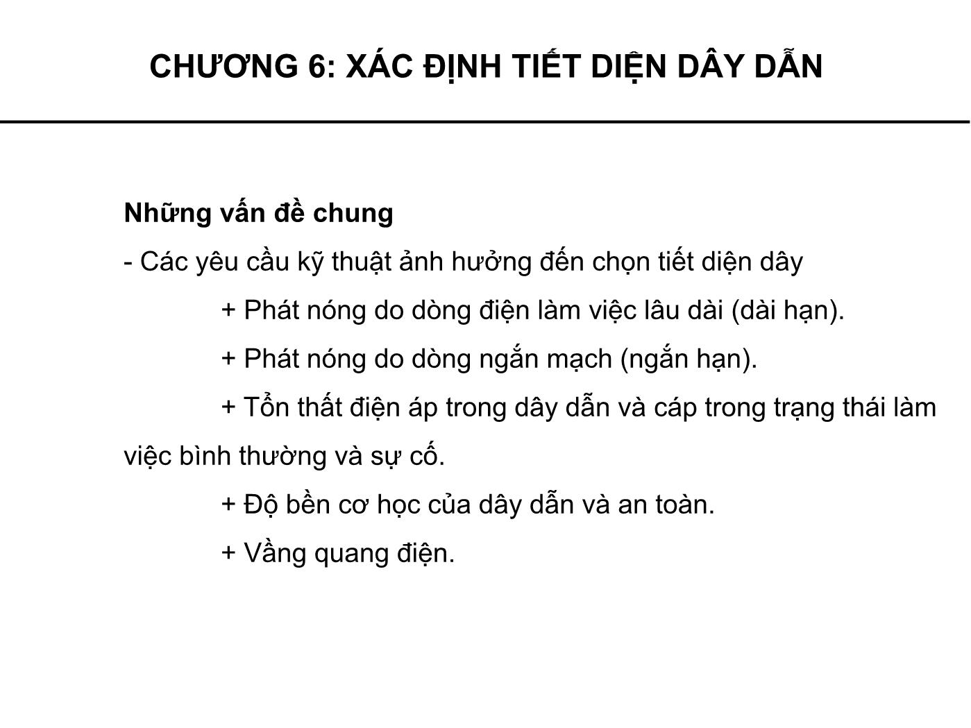 Bài giảng Cung cấp điện - Chương 6: Xác định tiết diện dây dẫn - Phạm Khánh Tùng trang 2