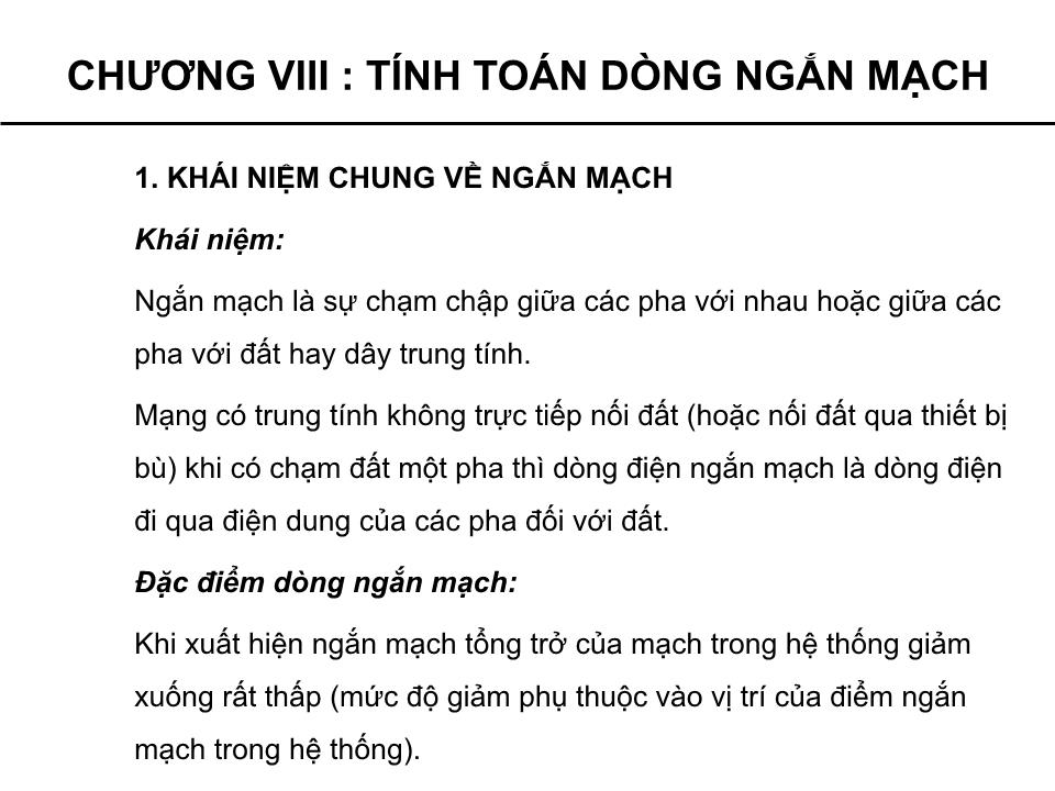 Bài giảng Cung cấp điện - Chương 8: Tính toán dòng ngắn mạch - Phạm Khánh Tùng trang 2