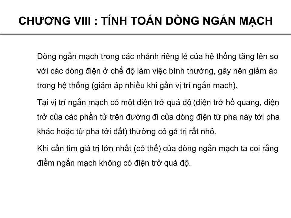 Bài giảng Cung cấp điện - Chương 8: Tính toán dòng ngắn mạch - Phạm Khánh Tùng trang 3