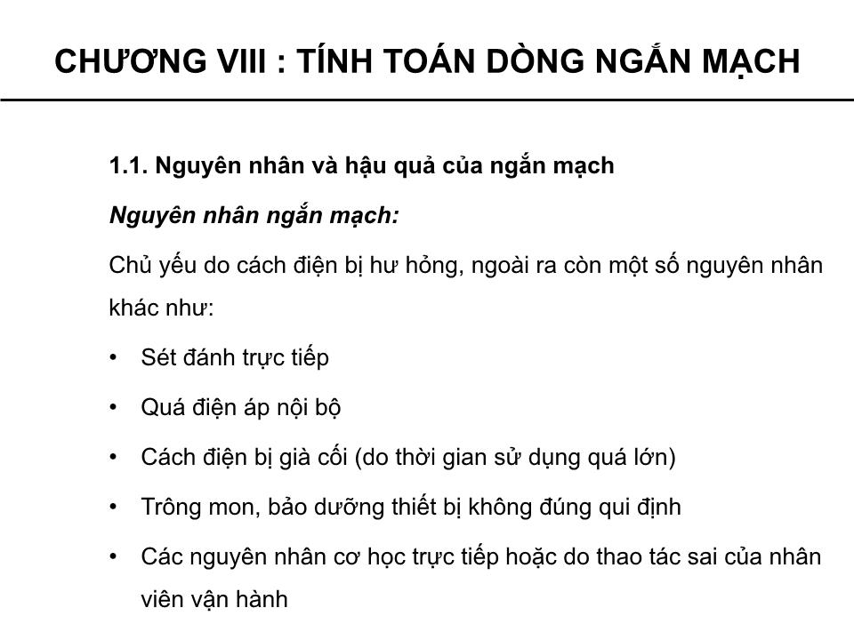 Bài giảng Cung cấp điện - Chương 8: Tính toán dòng ngắn mạch - Phạm Khánh Tùng trang 4