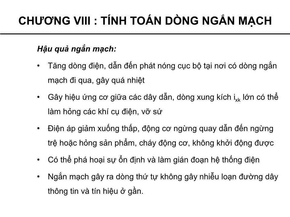 Bài giảng Cung cấp điện - Chương 8: Tính toán dòng ngắn mạch - Phạm Khánh Tùng trang 5