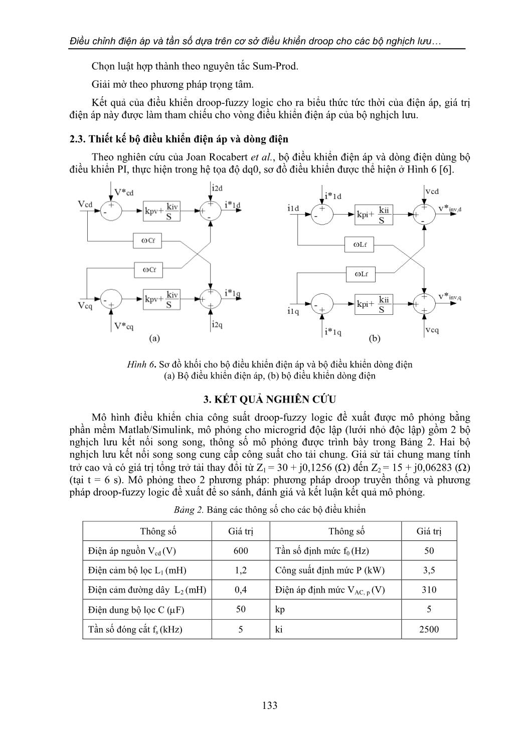 Điều chỉnh điện áp và tần số dựa trên cơ sở điều khiển droop cho các bộ nghịch lưu kết nối song song trong lưới siêu nhỏ trang 7