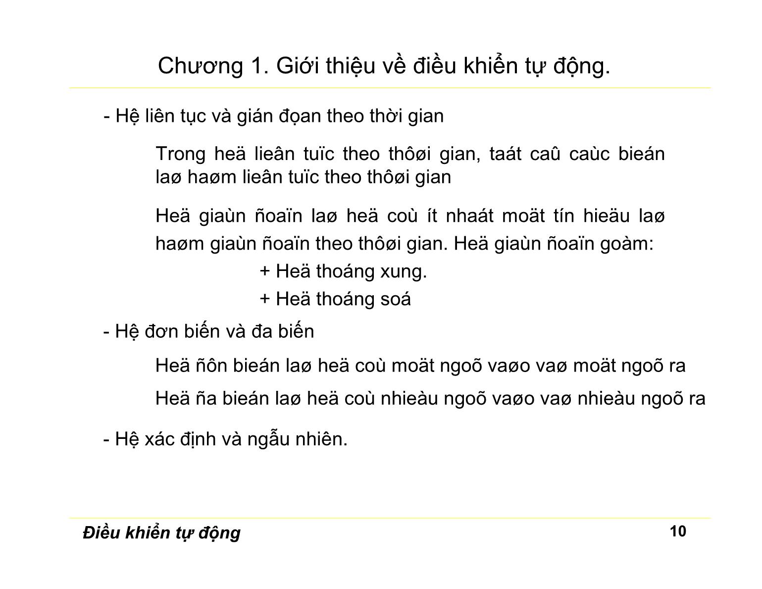 Bài giảng Điều khiển tự động - Chương 1: Giới thiệu về điều khiển tự động trang 10