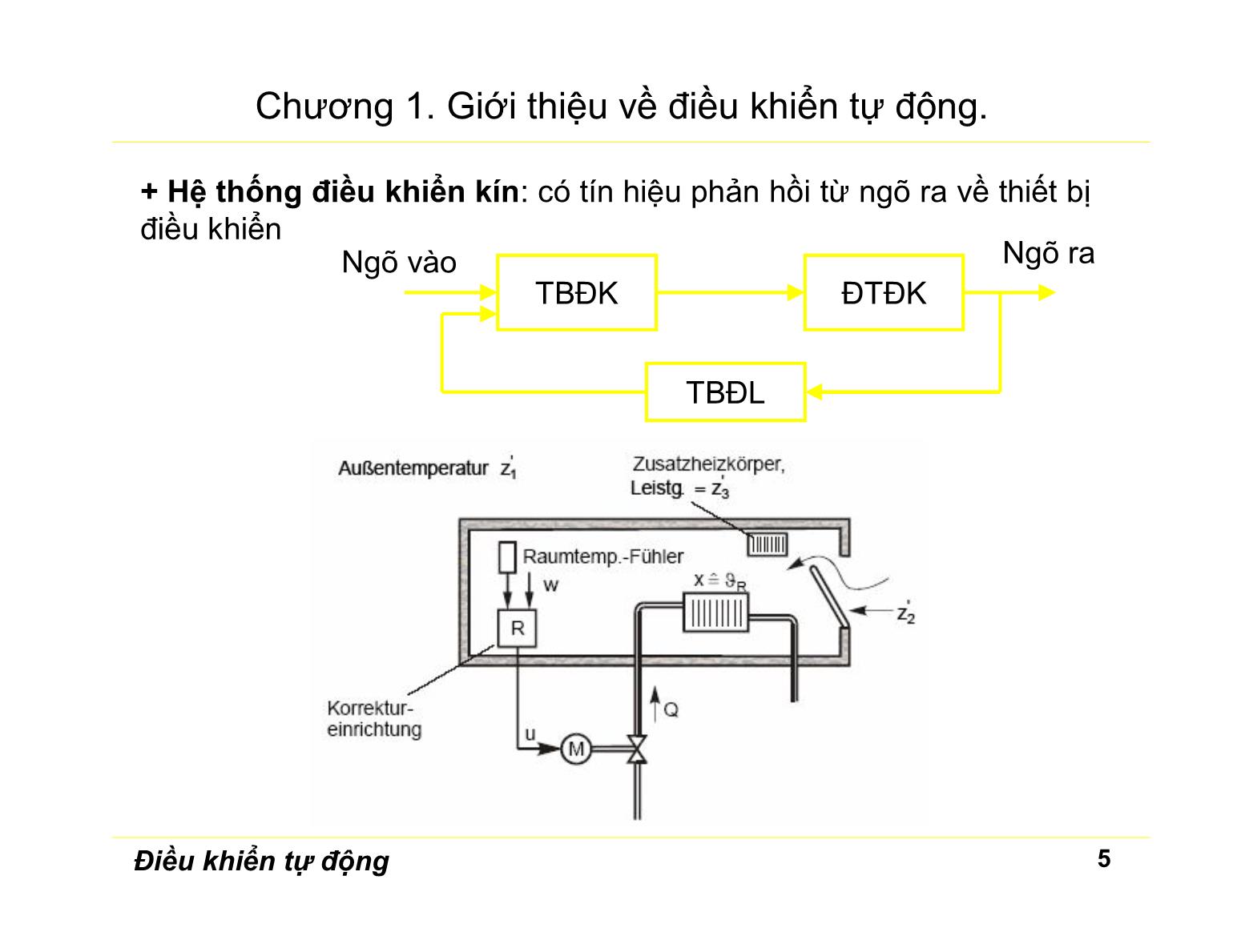 Bài giảng Điều khiển tự động - Chương 1: Giới thiệu về điều khiển tự động trang 5