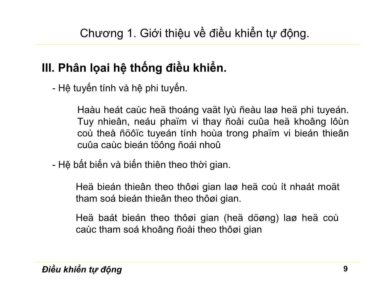 Bài giảng Điều khiển tự động - Chương 1: Giới thiệu về điều khiển tự động trang 9