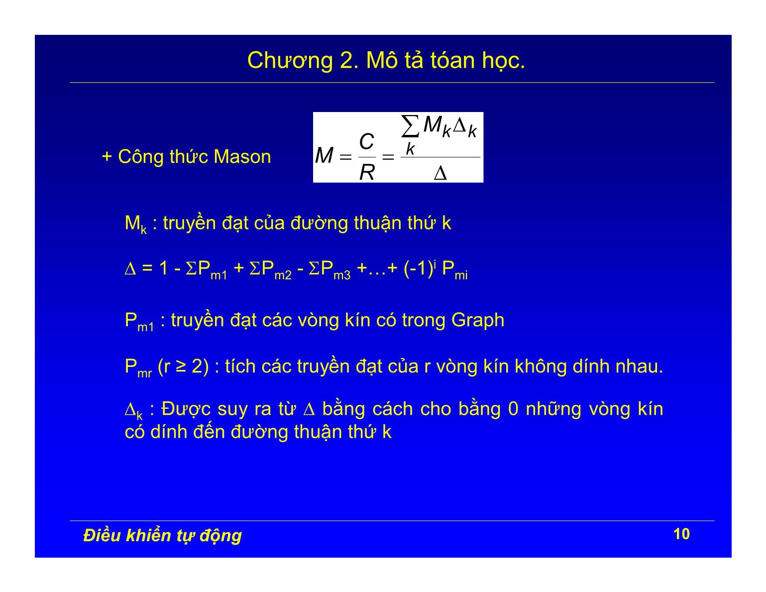 Bài giảng Điều khiển tự động - Chương 2: Mô tả toán học trang 10