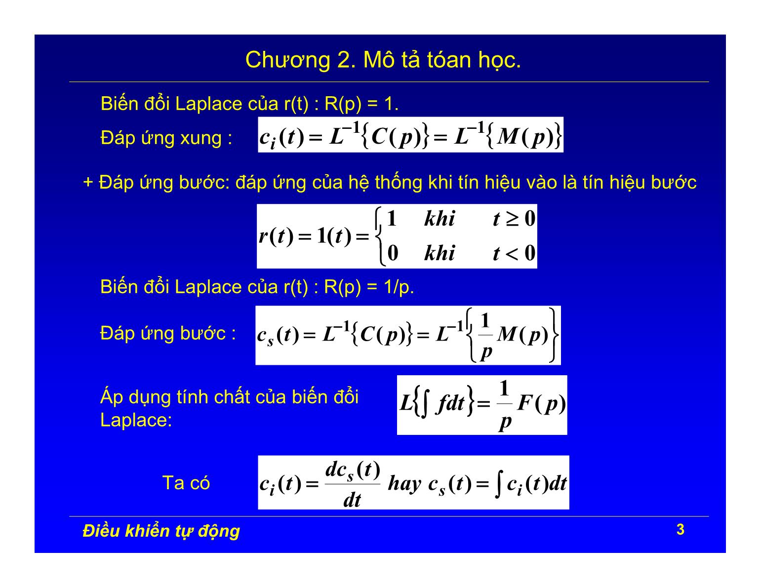 Bài giảng Điều khiển tự động - Chương 2: Mô tả toán học trang 3