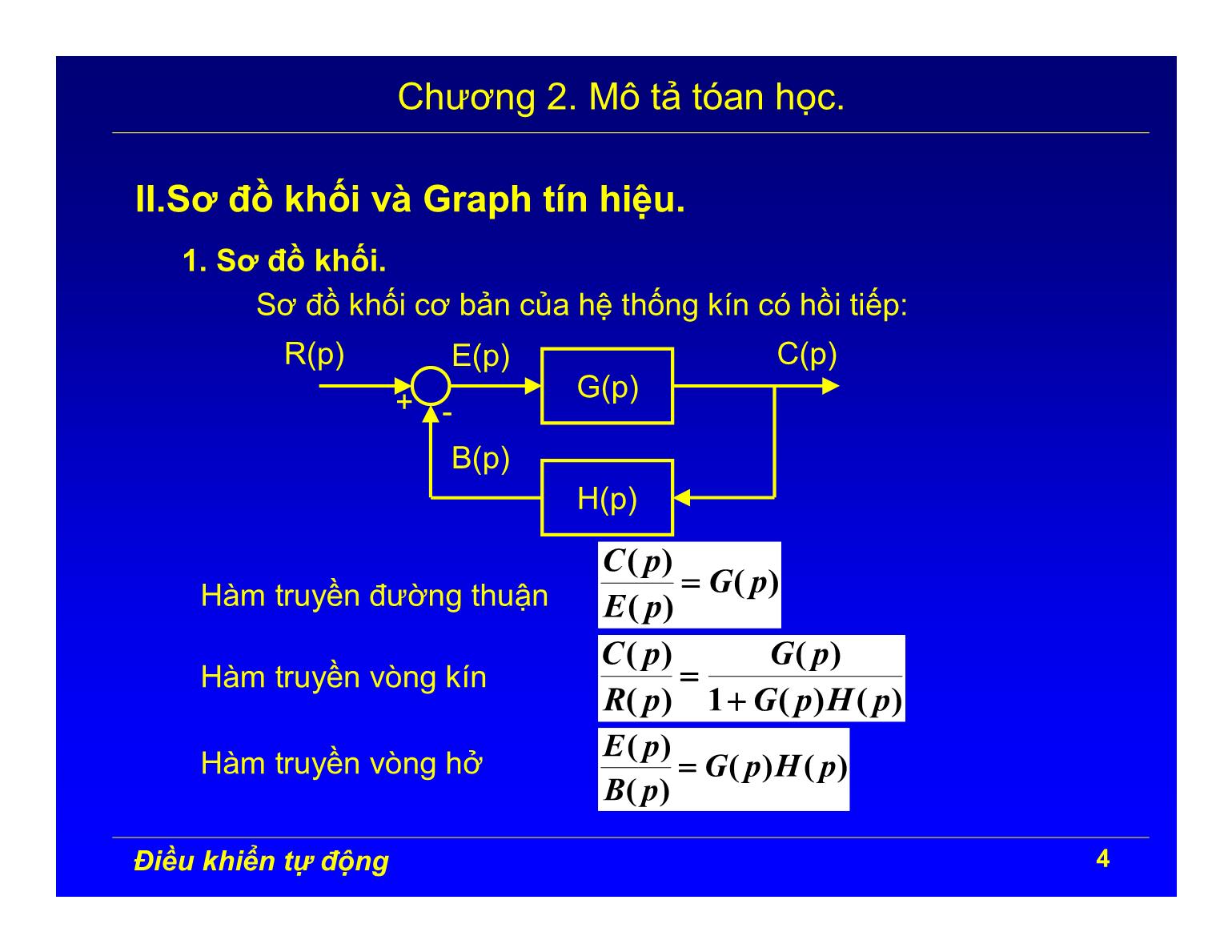 Bài giảng Điều khiển tự động - Chương 2: Mô tả toán học trang 4