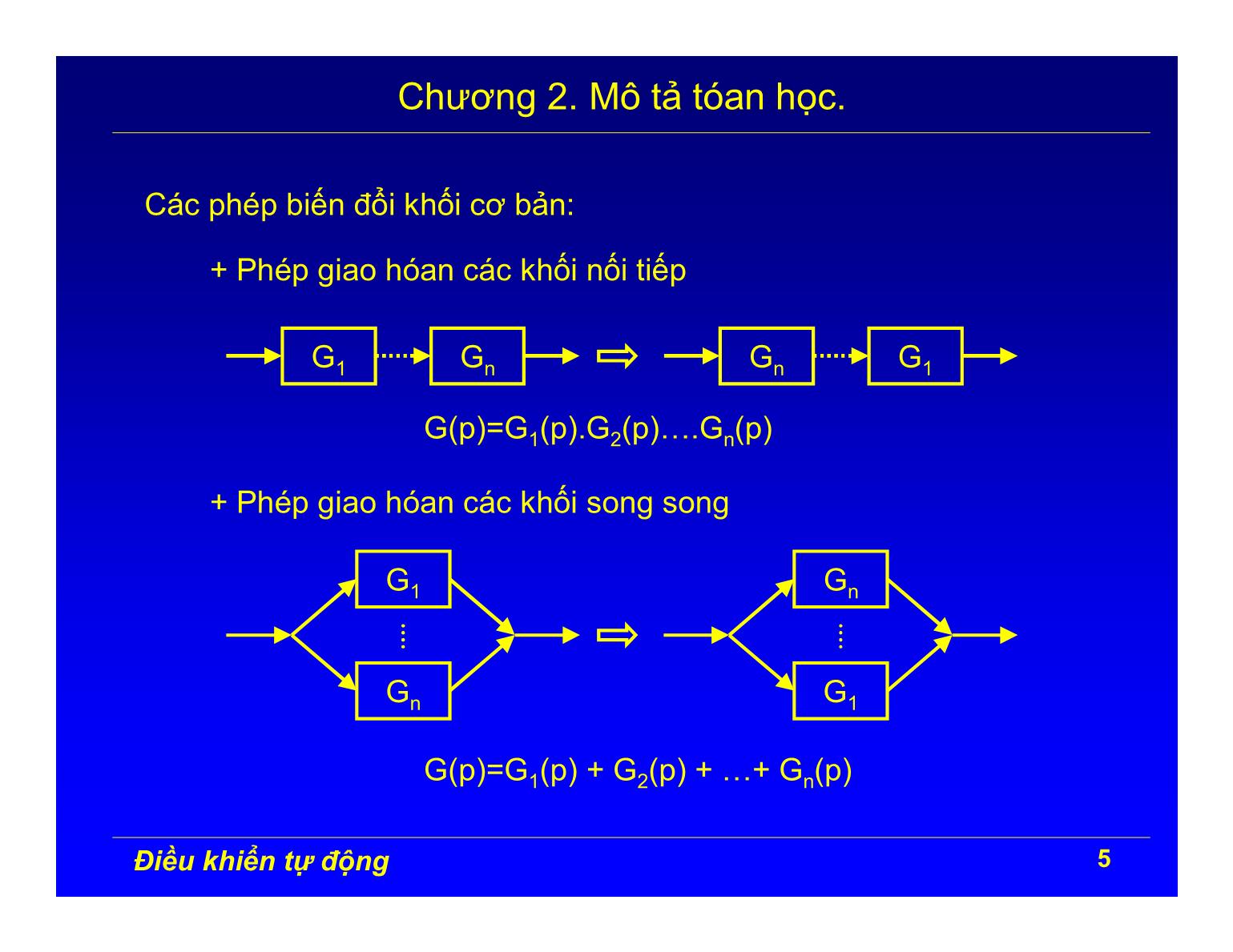 Bài giảng Điều khiển tự động - Chương 2: Mô tả toán học trang 5