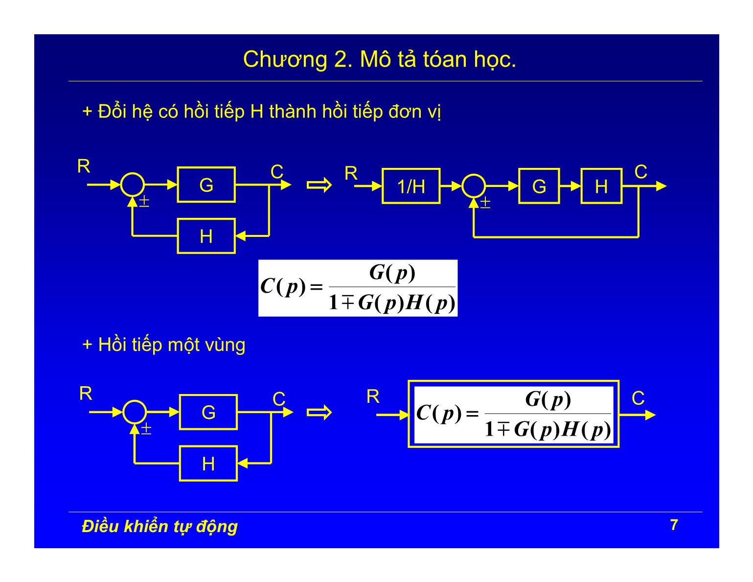 Bài giảng Điều khiển tự động - Chương 2: Mô tả toán học trang 7