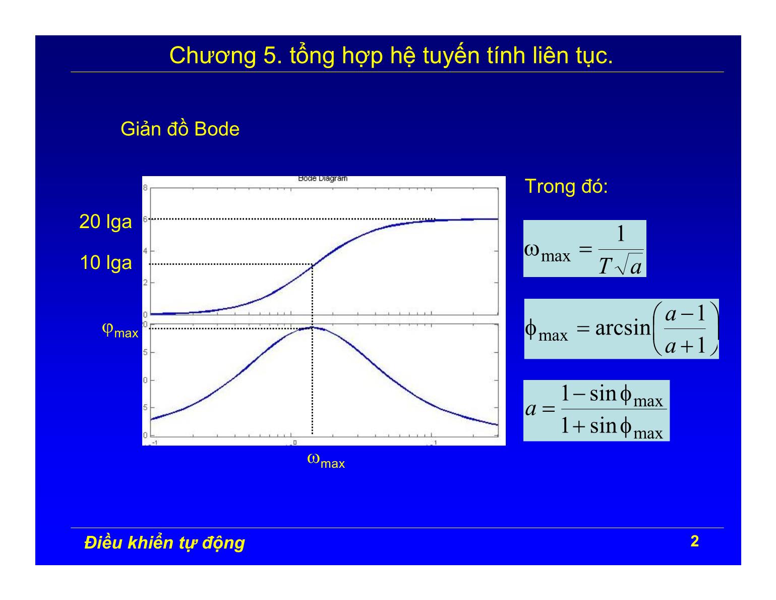 Bài giảng Điều khiển tự động - Chương 5: Tổng hợp hệ tuyến tính liên tục trang 2