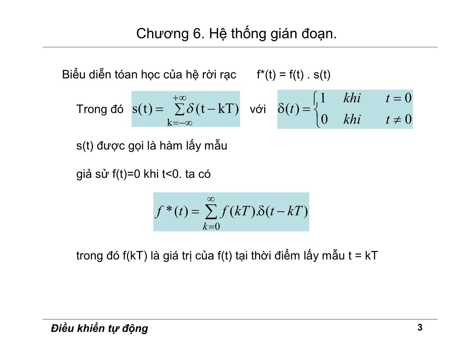 Bài giảng Điều khiển tự động - Chương 6: Hệ thống gián đoạn trang 3