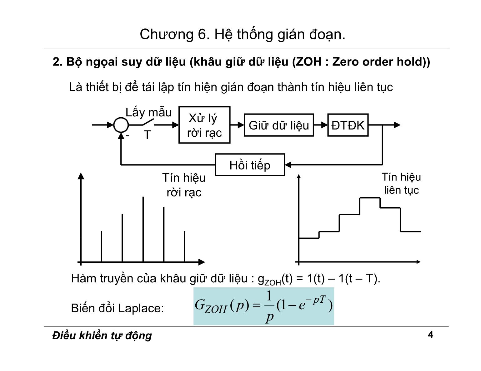 Bài giảng Điều khiển tự động - Chương 6: Hệ thống gián đoạn trang 4