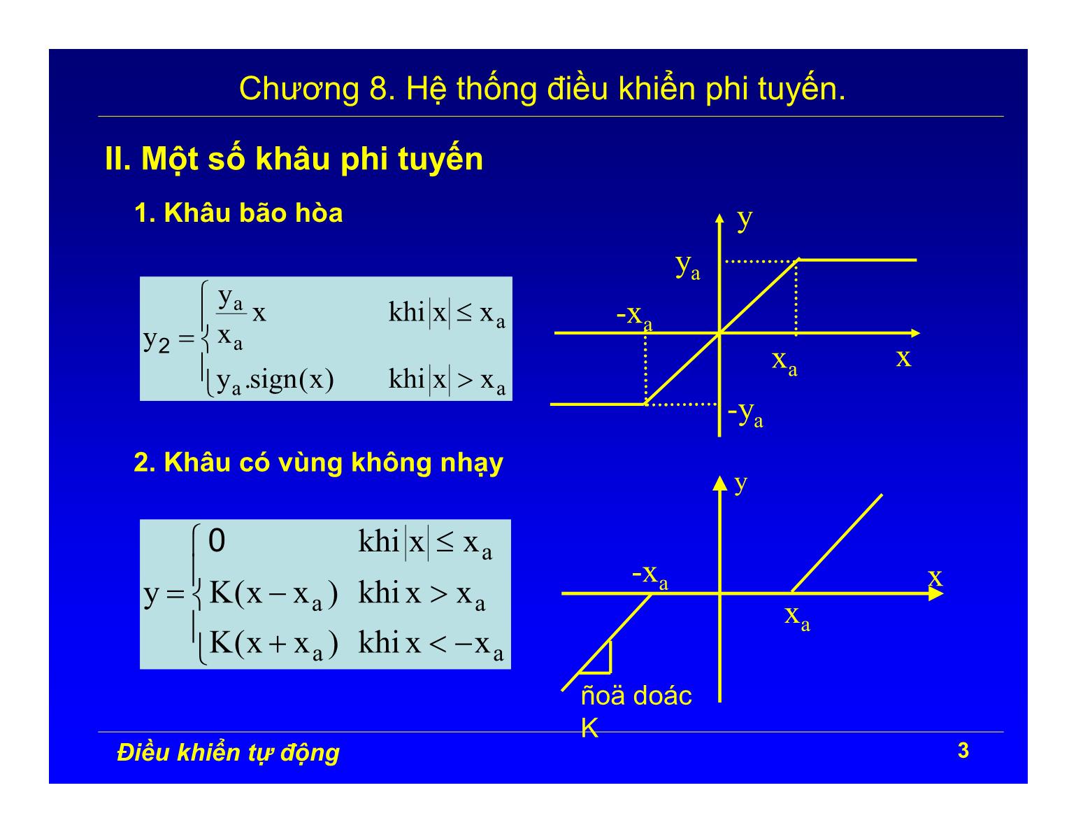 Bài giảng Điều khiển tự động - Chương 8: Hệ thống điều khiển phi tuyến trang 3