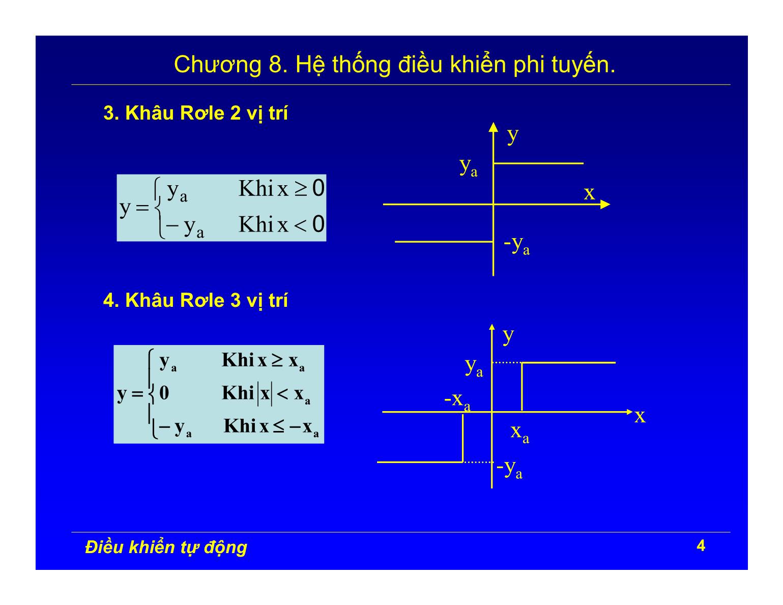 Bài giảng Điều khiển tự động - Chương 8: Hệ thống điều khiển phi tuyến trang 4