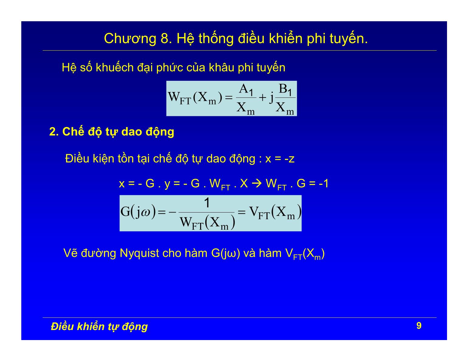 Bài giảng Điều khiển tự động - Chương 8: Hệ thống điều khiển phi tuyến trang 9