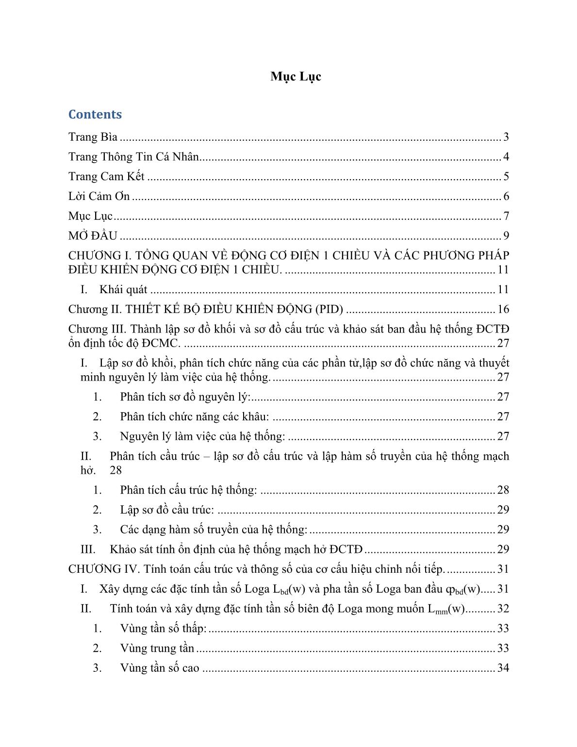 Đồ án Nghiên cứu xây dựng, tính toán, mô phỏng khảo sát hệ thống điều khiển tự động ổn định tốc độ dùng hệ truyền động điện một chiều máy phát động cơ trang 7