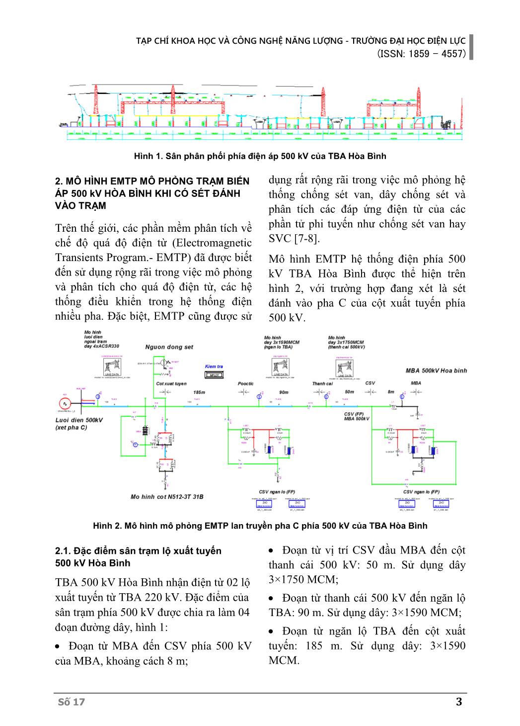 Mô phỏng hiện tượng vượt ngưỡng quá điện áp sóng sét trong vận hành tại trạm 500Kv Hòa Bình trang 3