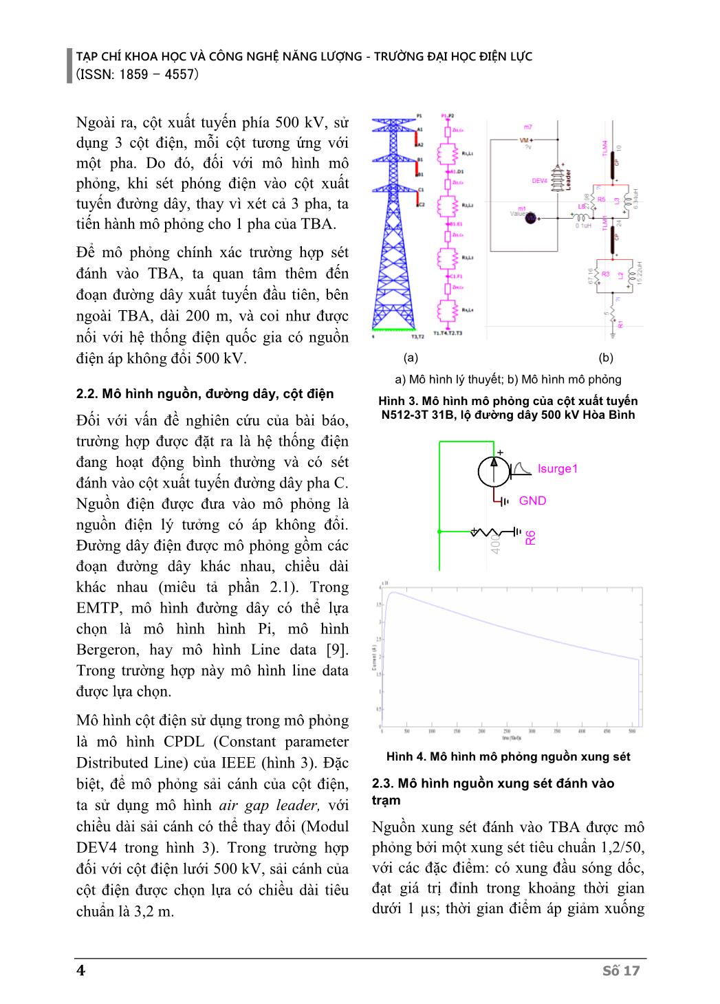 Mô phỏng hiện tượng vượt ngưỡng quá điện áp sóng sét trong vận hành tại trạm 500Kv Hòa Bình trang 4