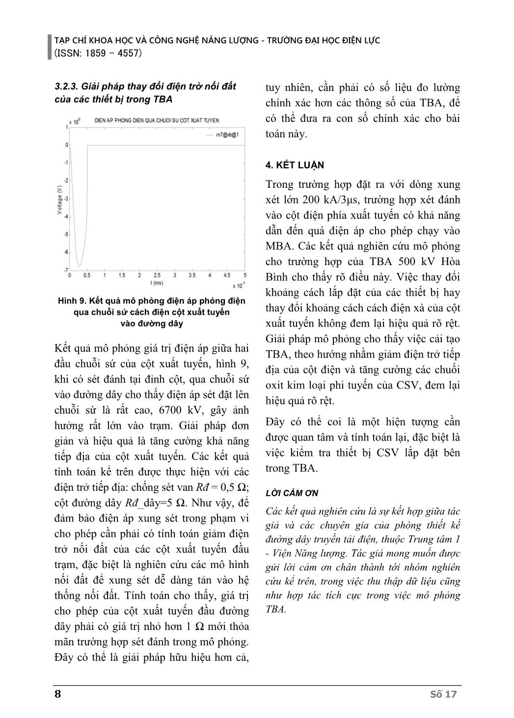 Mô phỏng hiện tượng vượt ngưỡng quá điện áp sóng sét trong vận hành tại trạm 500Kv Hòa Bình trang 8