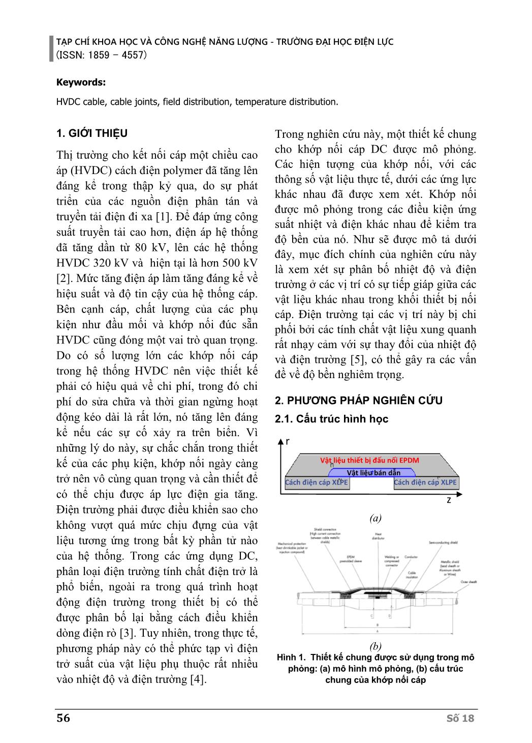 Mô phỏng sự phân bố nhiệt và điện trường trong khớp nối cáp HVDC sử dụng mô hình vĩ mô trang 2