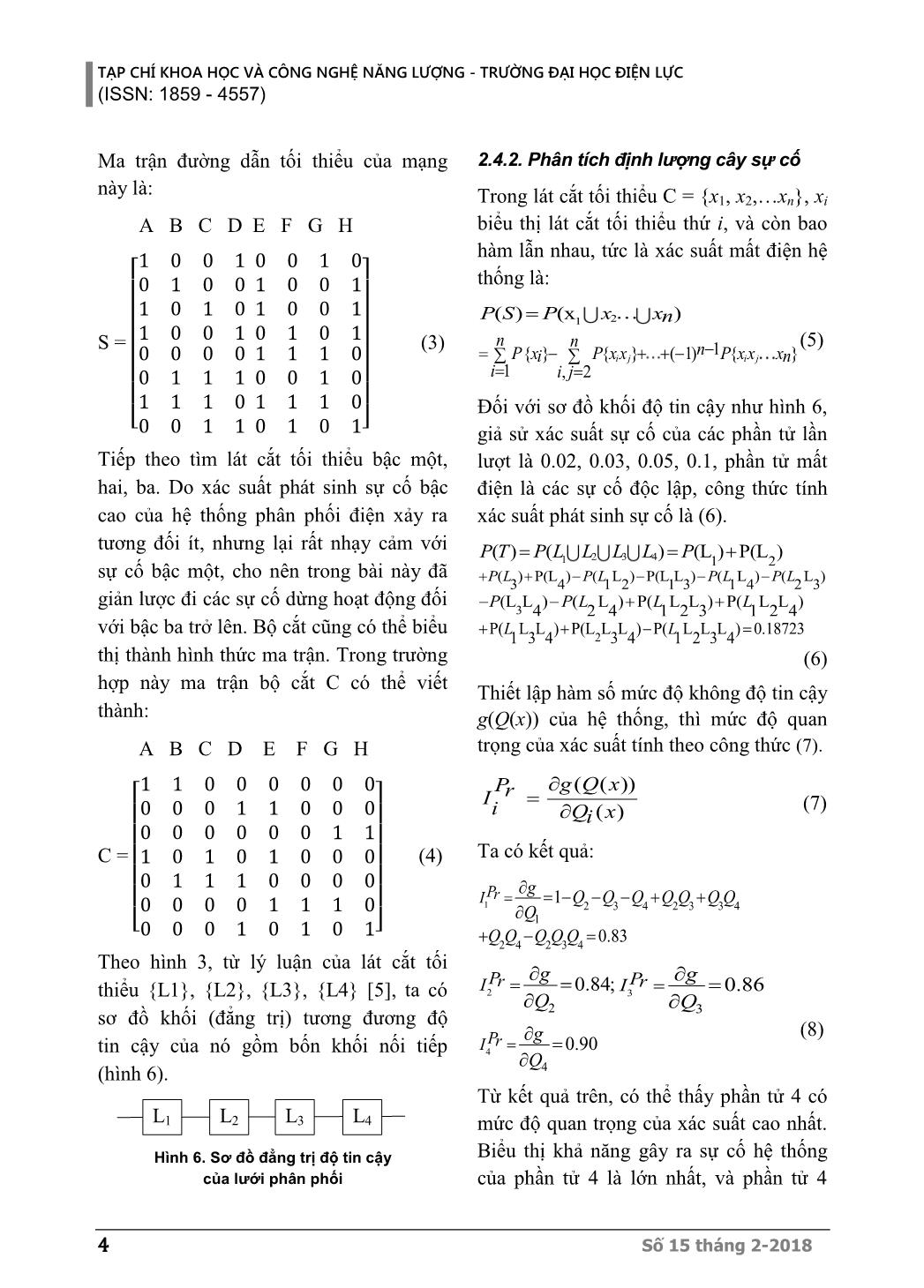 Phân tích độ tin cậy lưới điện trung áp sử dụng phương pháp cây sự cố trang 4